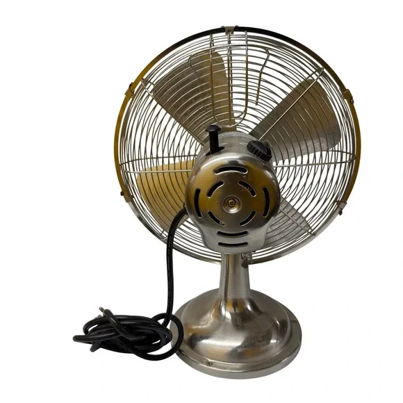 Aloha Breeze 46016 Vintage Style Table Fan Brushed Nickel Oscillating 3 Spd - Picture 3 of 8